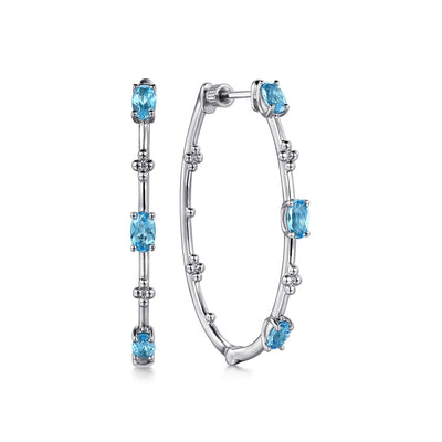 Swiss Blue Topaz Bujukan Earrings in Silver by Gabriel & Co.