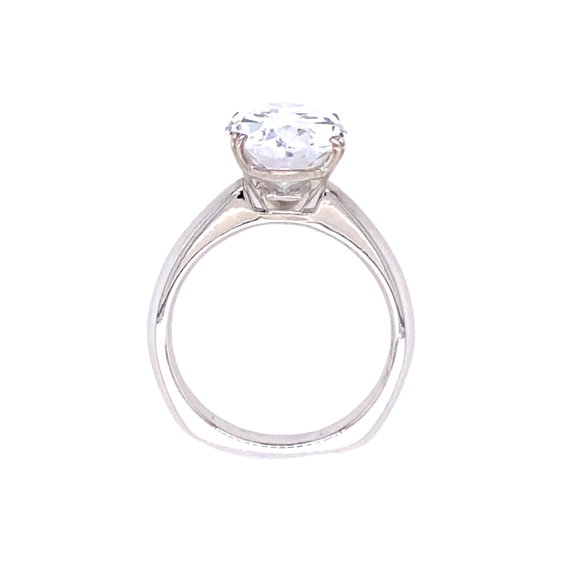 Oval Diamond Solitaire Engagement Ring in White Gold by B&C