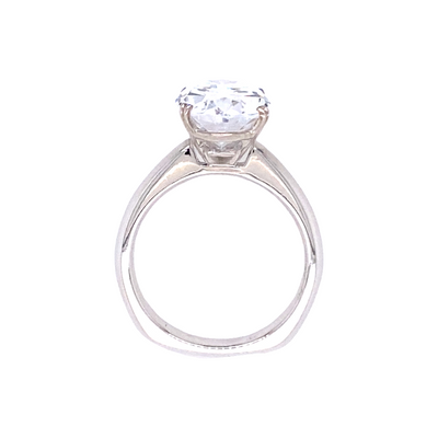 Oval Diamond Solitaire Engagement Ring in White Gold by B&C