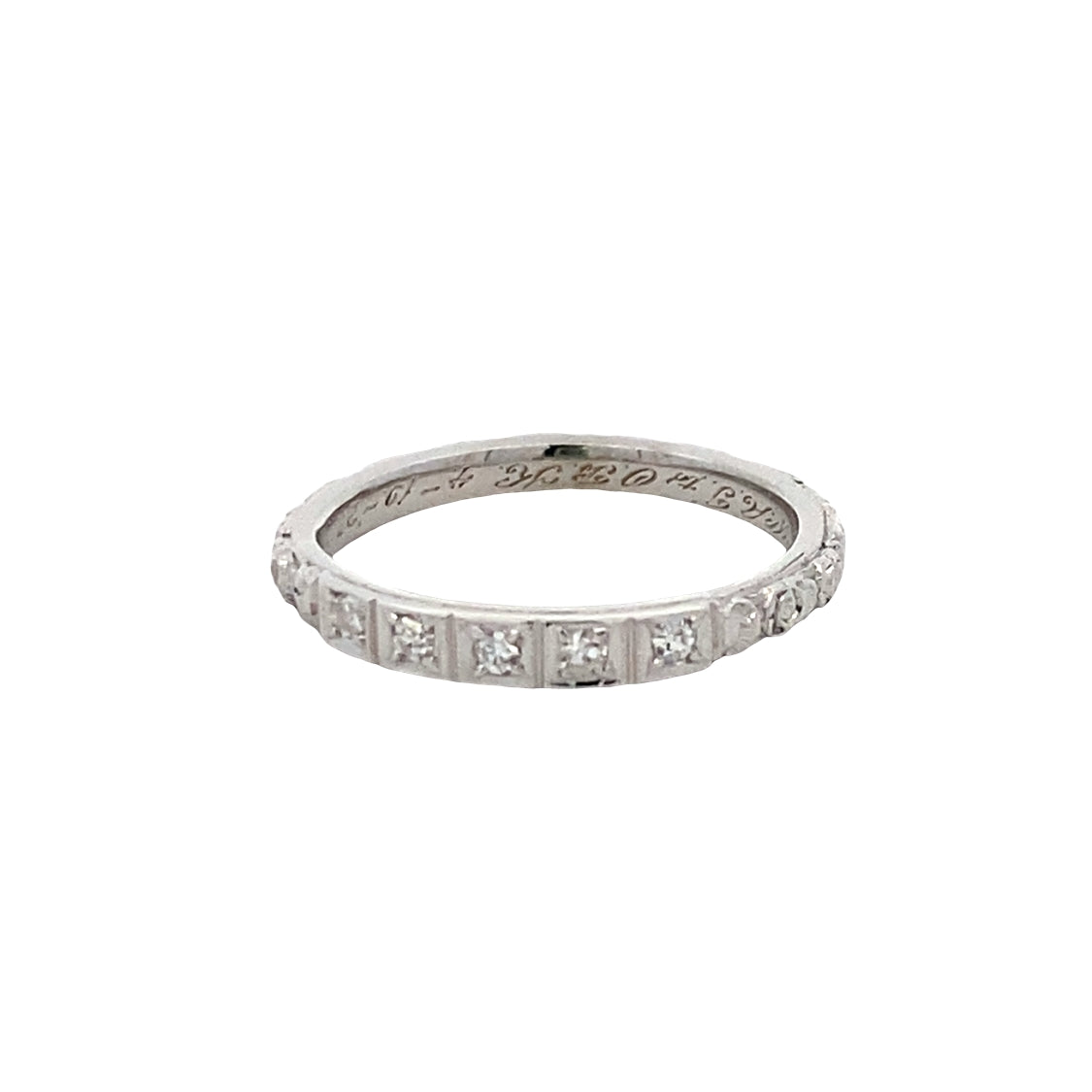 ESTATE Engraved Diamond Band in White Gold