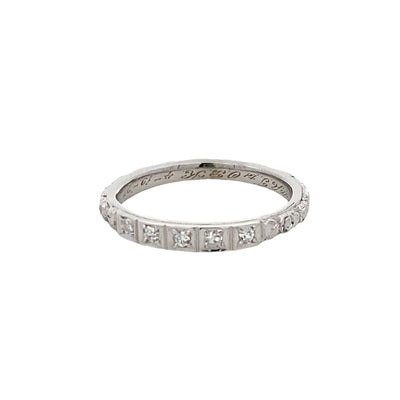 ESTATE Engraved Diamond Band in White Gold