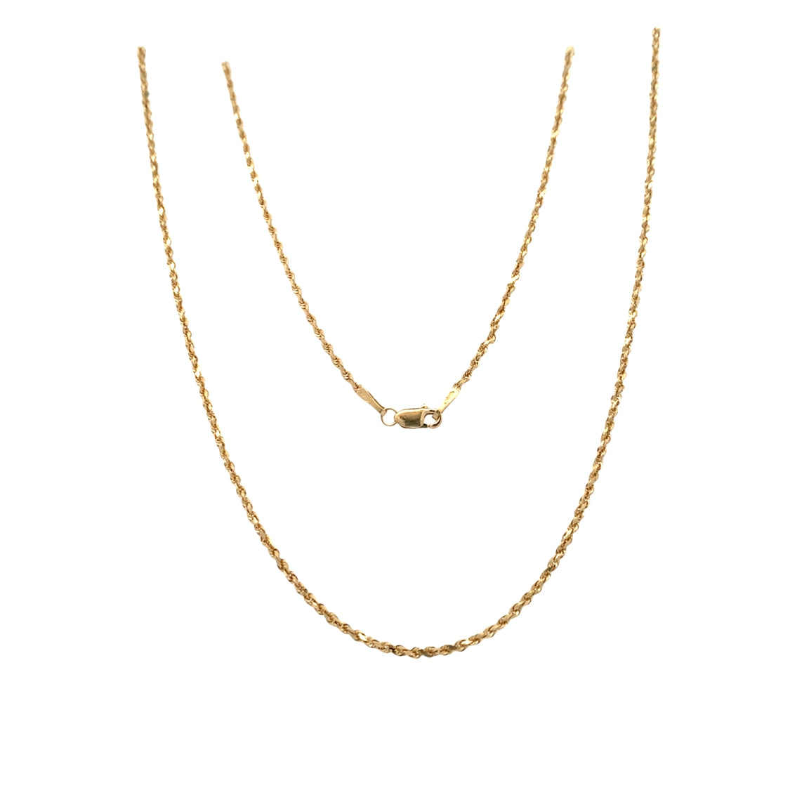 Estate 30" Solid Rope Necklace in Yellow Gold