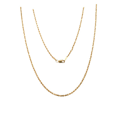 Estate 30" Solid Rope Necklace in Yellow Gold