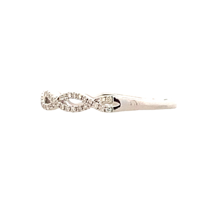 Diamond Cross Over Ring in White Gold