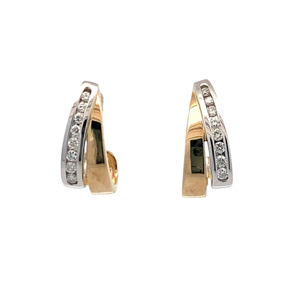 ESTATE Diamond Half Hoops in Two-Tone Gold
