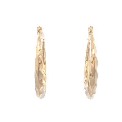 ESTATE Twisted Hoop Earrings in Yellow Gold