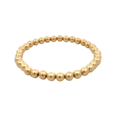 Expandable Beaded Bracelet in Sterling SIlver with Yellow Gold Plating by Karen Lazar