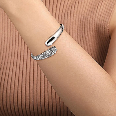 Bujukan Bypass Bangle in Silver by Gabriel & Co.