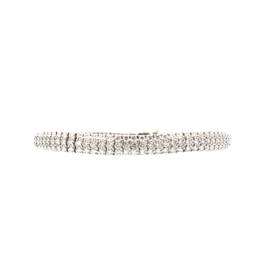 Multi Row Diamond Bracelet in White Gold by Simon G