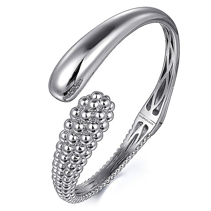 Bujukan Bypass Bangle in Silver by Gabriel & Co.