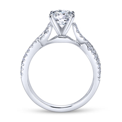 Gabriel & Co. 14 Karat Round Diamond Engagement Ring ER7805W44JJ