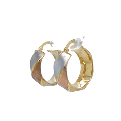 ESTATE Hoops in Three-Tone Gold