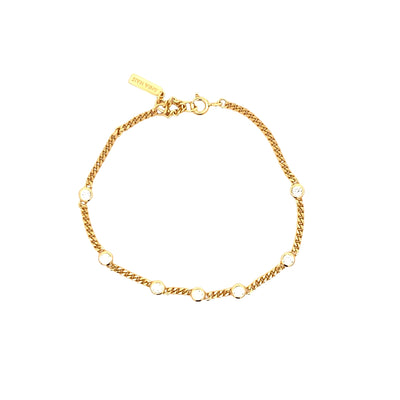 CZ Station Bracelet in Silver with Yellow Gold Plating by Ania Haie