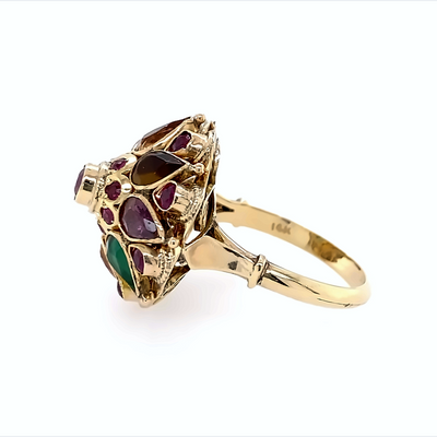 ESTATE Multi Gemstone Cocktail Ring 14 Karat