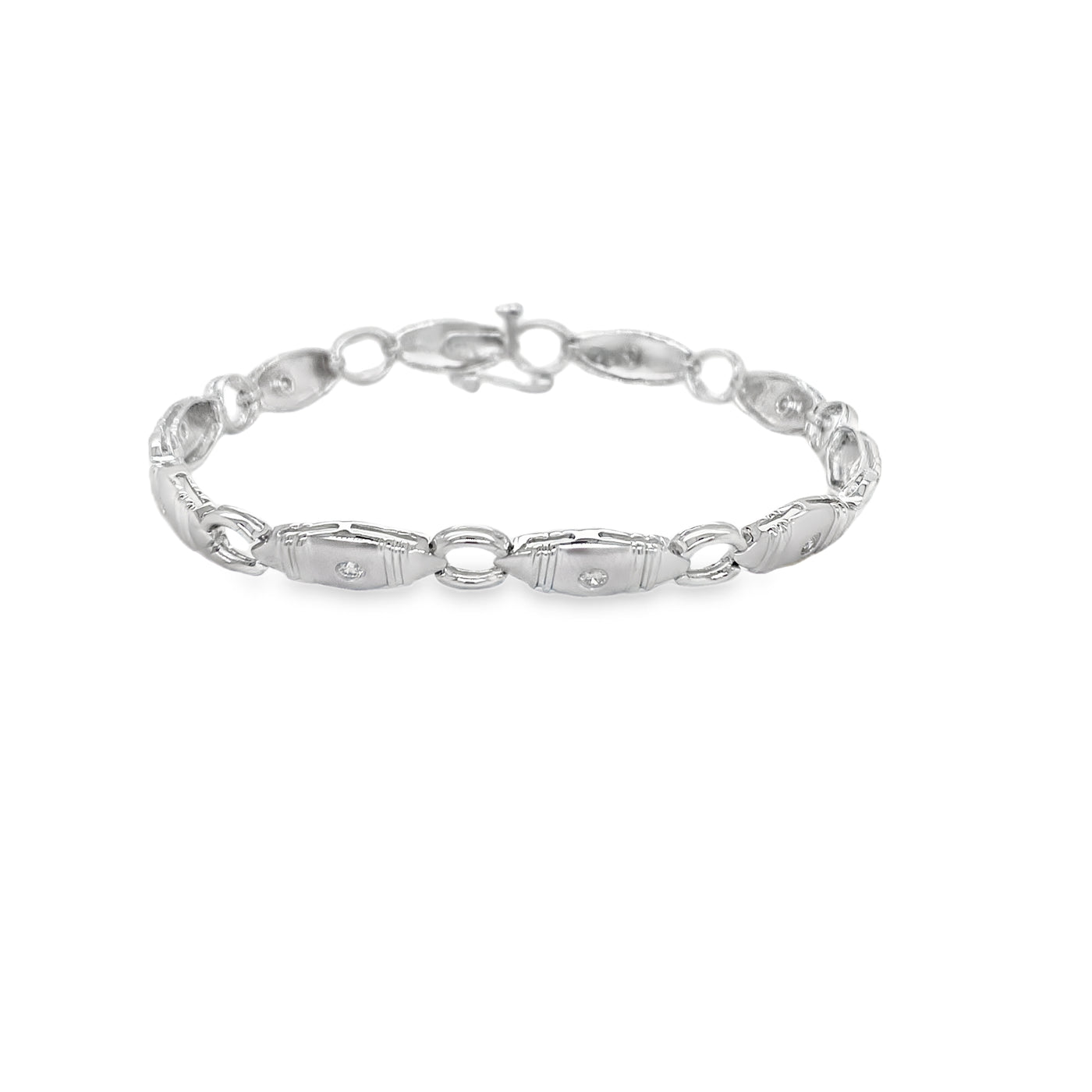 ESTATE Diamond Link Bracelet in White Gold