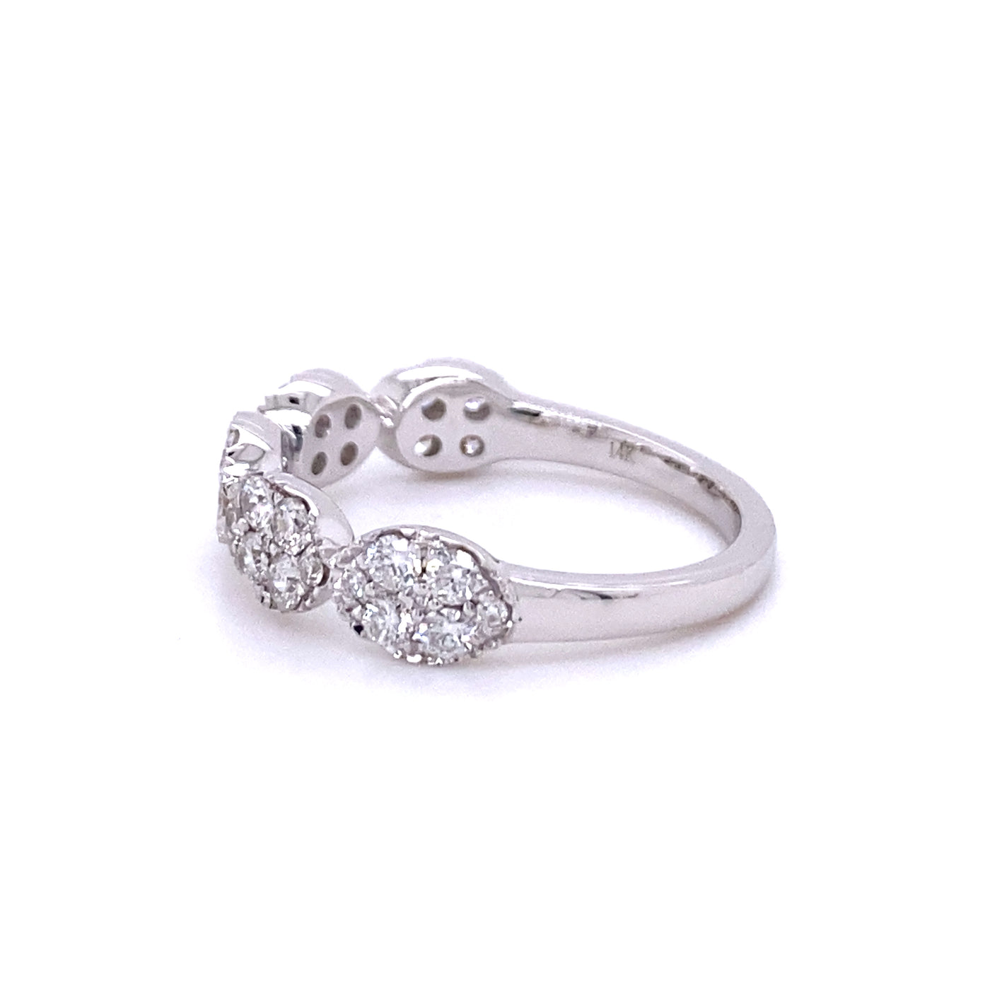 Diamond Cluster Ladies Ring in White Gold