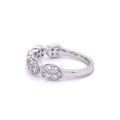 Diamond Cluster Ladies Ring in White Gold