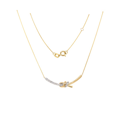 Diamond Bar Style Diamond Necklace in Yellow Gold