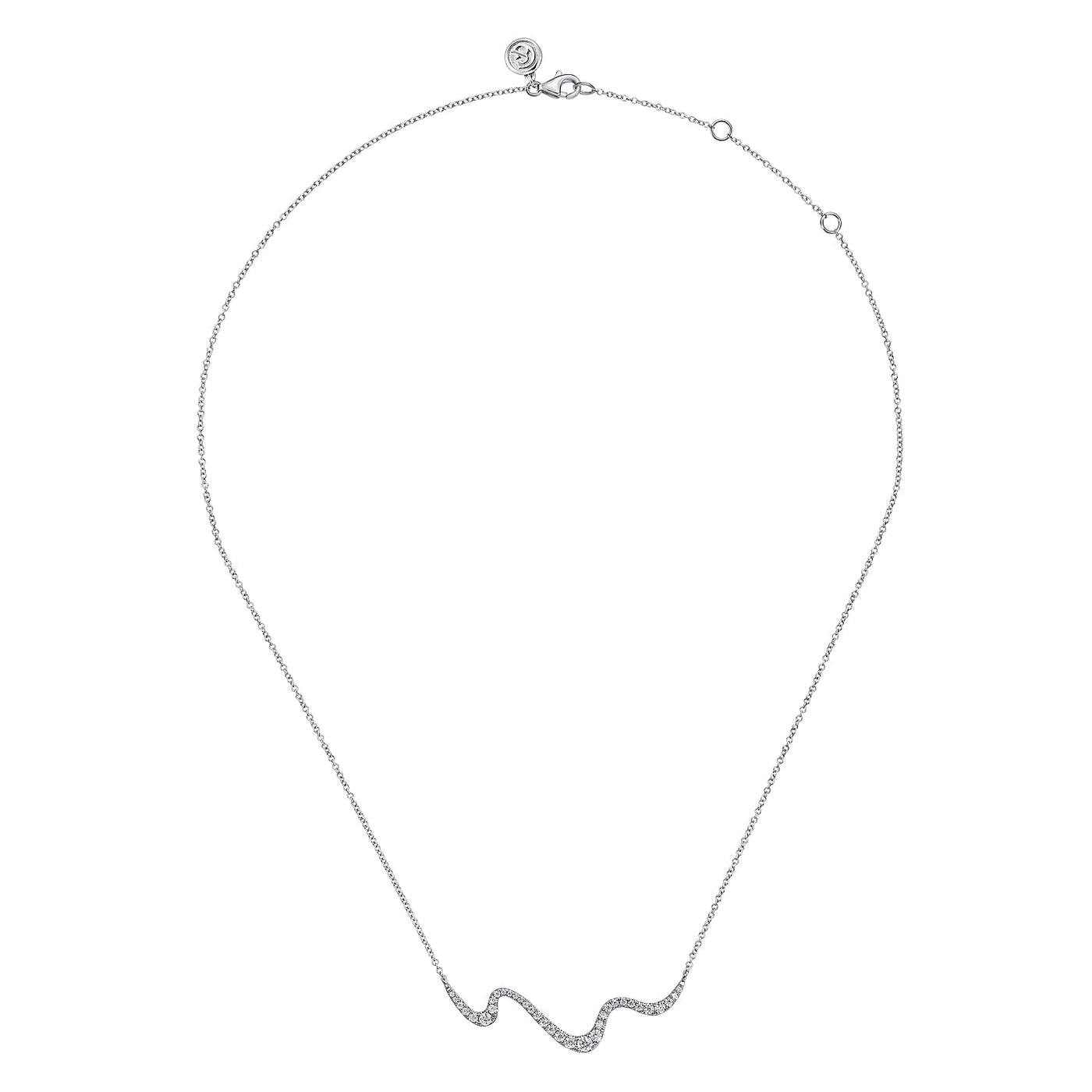 Diamond Wave Necklace in White Gold by Gabriel & Co.