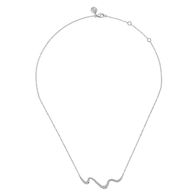 Diamond Wave Necklace in White Gold by Gabriel & Co.