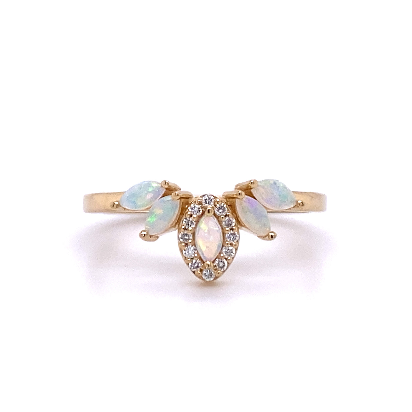 Parle 14 Karat Yellow Gold Marquise Opal Theme Style RCO59N12C