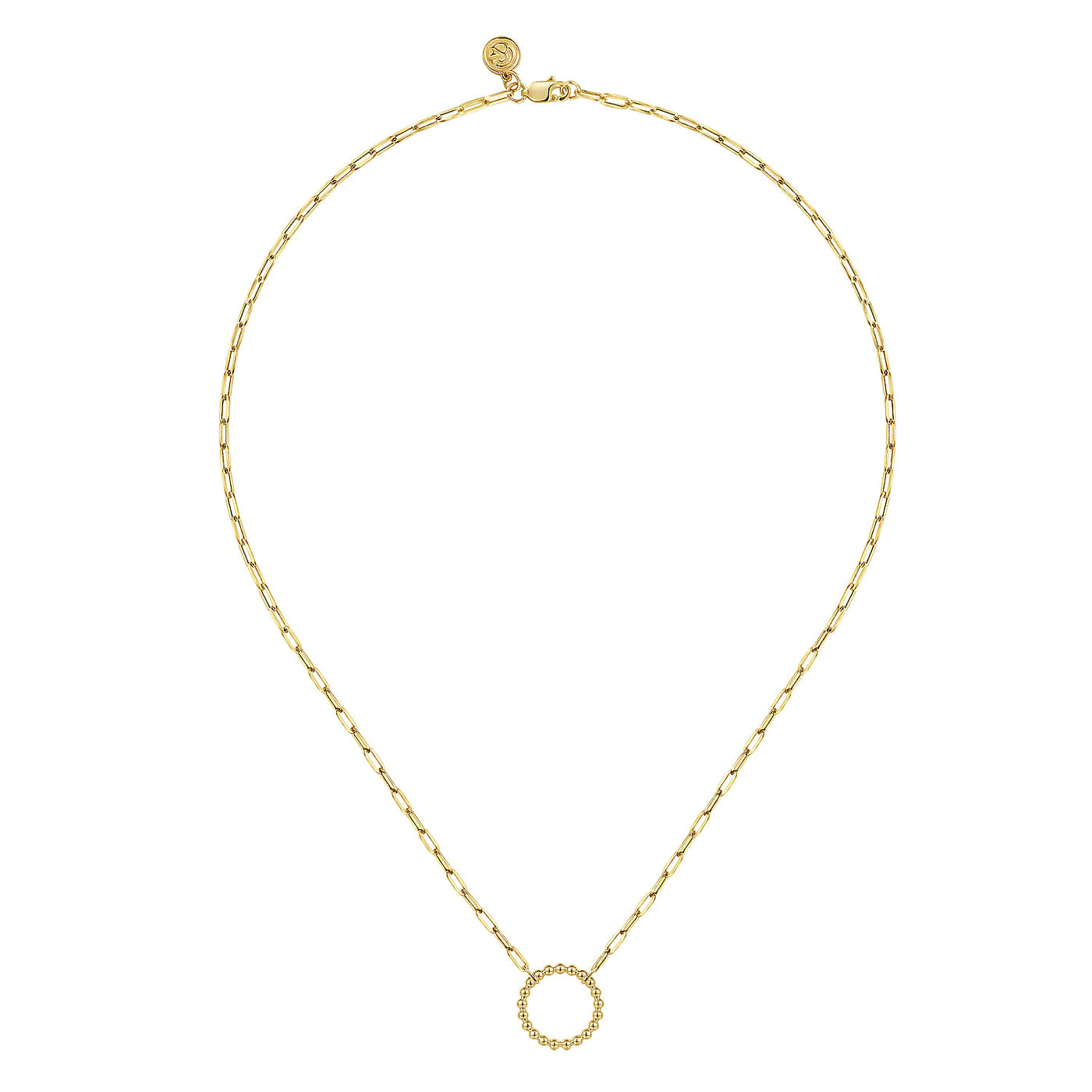 17" Bujukan Circle Necklace in Yellow Gold by Gabriel & Co.