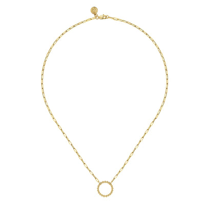 17" Bujukan Circle Necklace in Yellow Gold by Gabriel & Co.