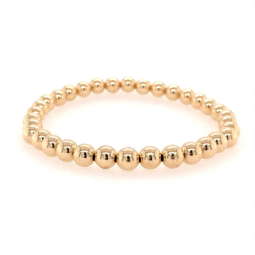 5mm Stretch Bracelet in Yellow Gold by Karen Lazar