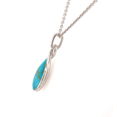 Kabana Sterling Silver Drop Style Turquoise Inlay Gemstone Pendants R-CHP352T