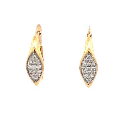 Diamond Hoops in Yeldlow Gold by Allison Kaufman