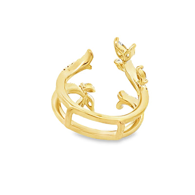 14K Yellow Gold Diamond Leaf Bypass Ring by Gabriel & Co.