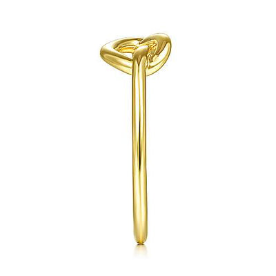 Twisted Heart Pretzel Ring in Yellow Gold by Gabriel & Co.