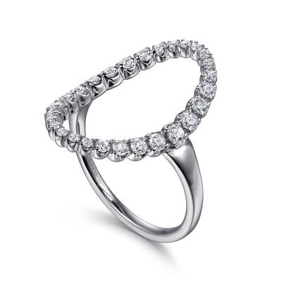 Oval Diamond Ring in White Gold by Gabriel & Co.