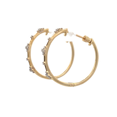 Large Diamond Hoops in Yellow Gold by Gabriel & Co.
