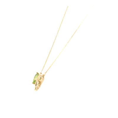 Peridot and Diamond Necklace in Yellow Gold