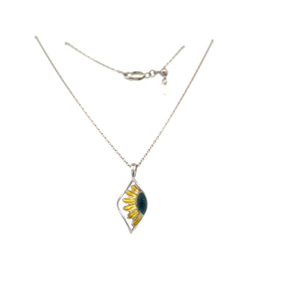 Sunflower Twist Pendant in Sterling Silver by Nicole Barr