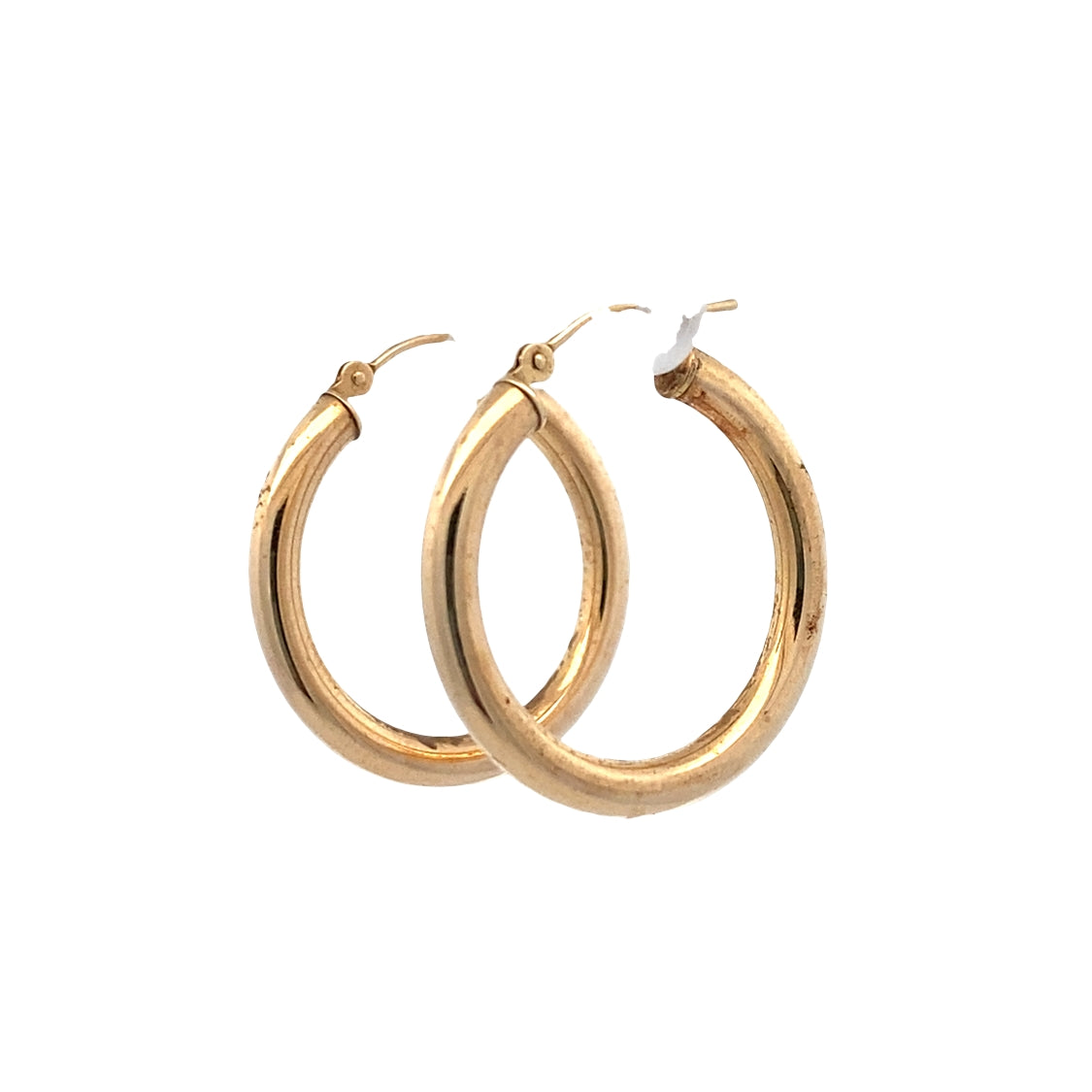 ESTATE Tube Hoop Earrings in Yellow Gold