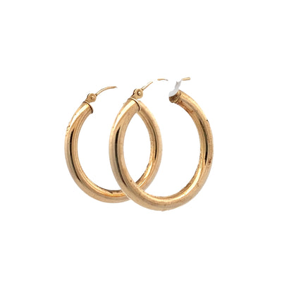 ESTATE Tube Hoop Earrings in Yellow Gold