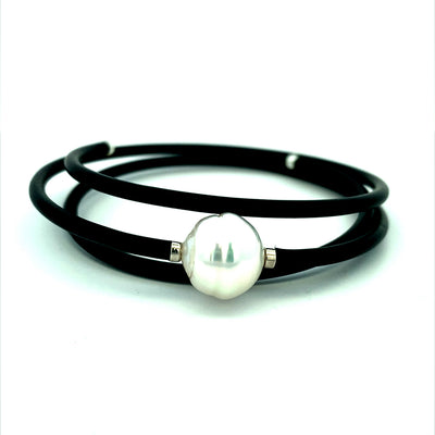 7" Pearl Bracelet with Triple Wrap Cuff