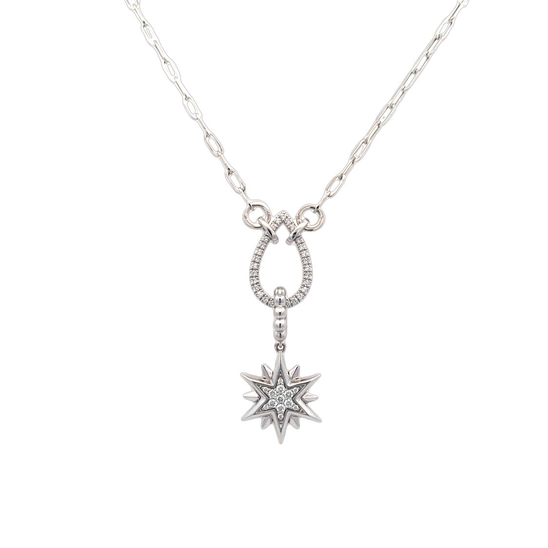 Diamond Bujukan Starburst Pendant in White Gold by Gabriel & Co.
