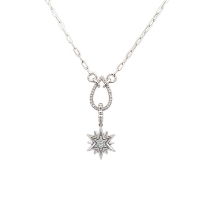 Diamond Bujukan Starburst Pendant in White Gold by Gabriel & Co.