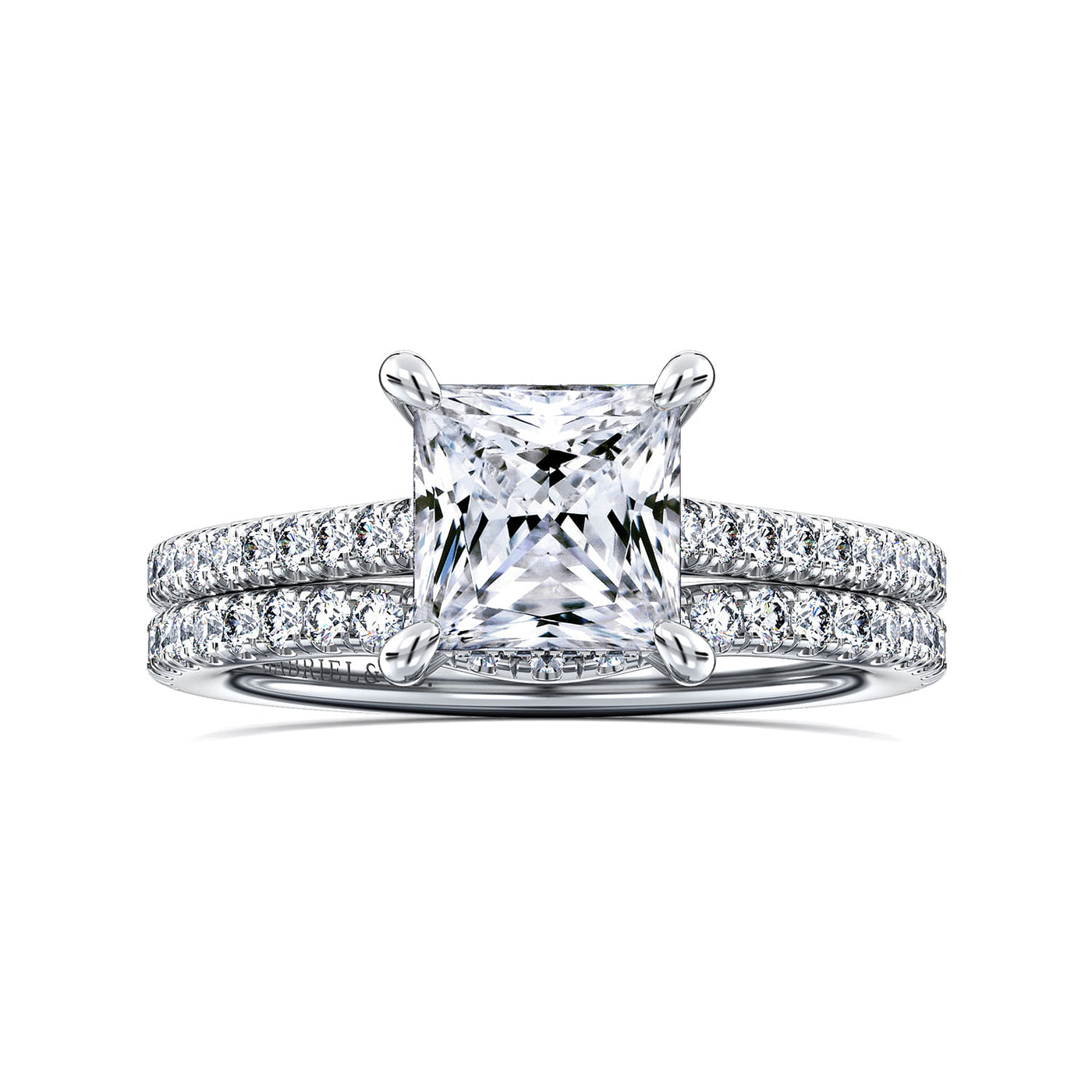 Princess Cut Engagement Ring in White Gold by Gabriel & Co.