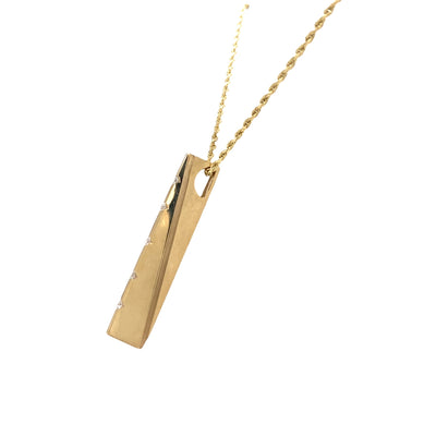 ESTATE Diamond Ladder Pendant in Yellow Gold