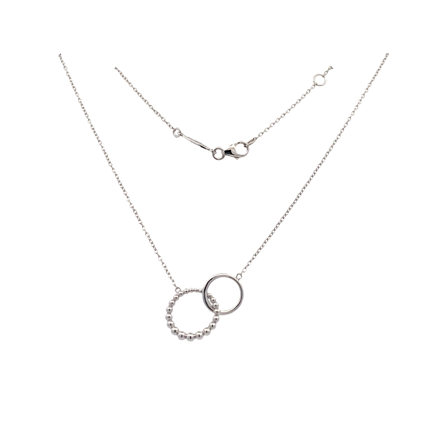 Double Circle Necklace in Silver by Gabriel & Co.