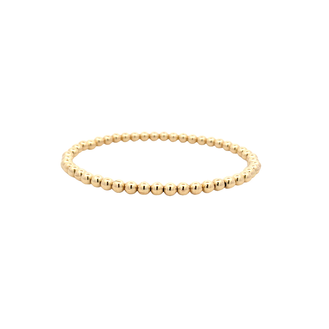 4mm Yellow Gold Filled Bead Bracelet