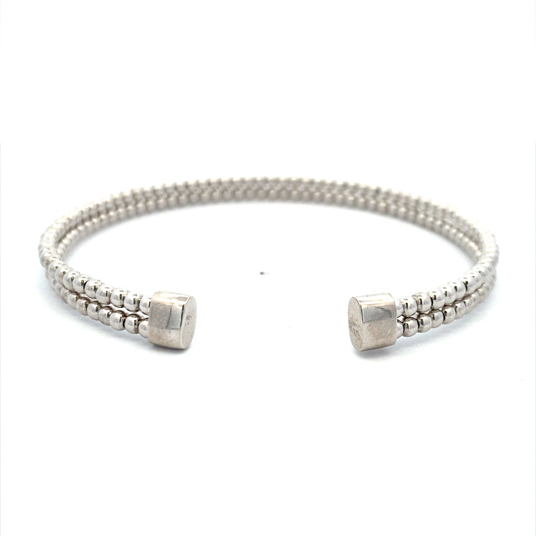 Sterling Silver Cuff Beaded Silver Bracelets 1C845S