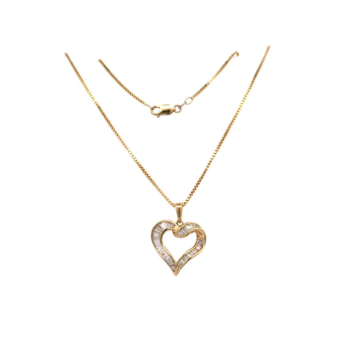 Estate 1.00CTW Diamond Heart Pendant in 14K Yellow Gold