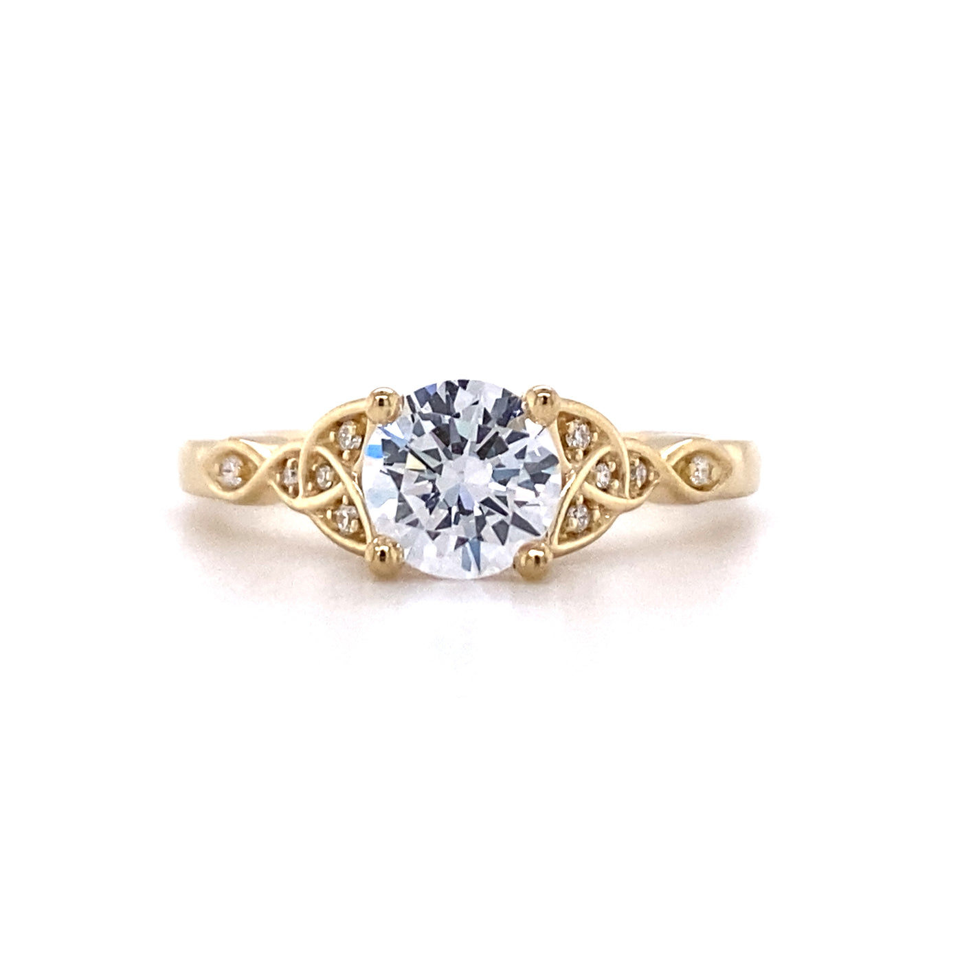 14 Karat Side Stones Round Shape Engagement Ring 124181:605:P