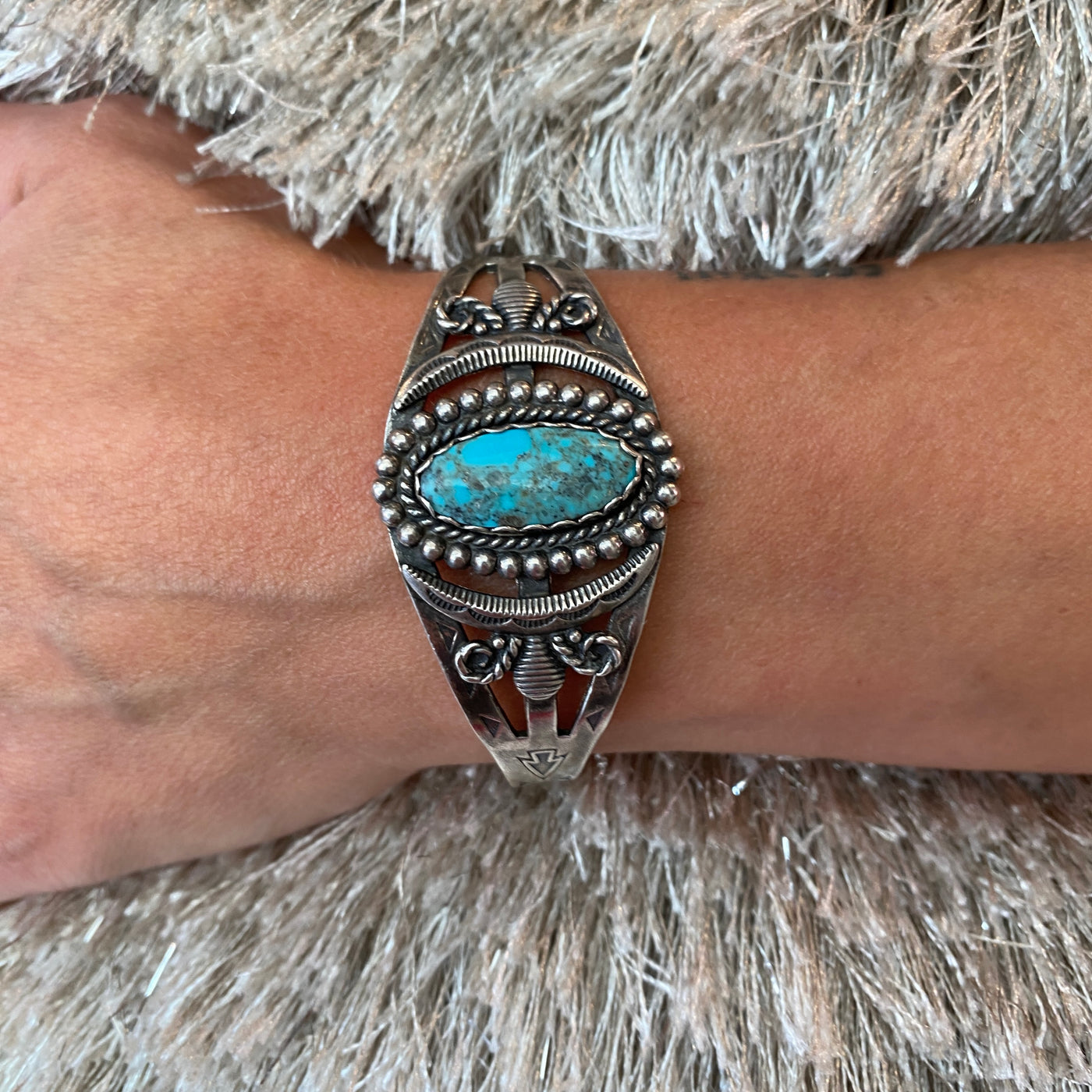 ESTATE Turquoise Cuff in Silver