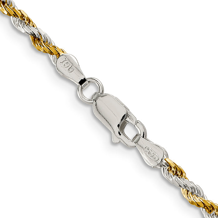 Sterling Silver/ Vermeil Gold Rope QDCY060-24